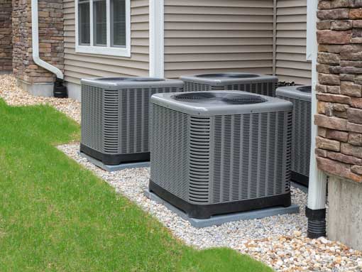 Air conditioning units installed outside of residential home