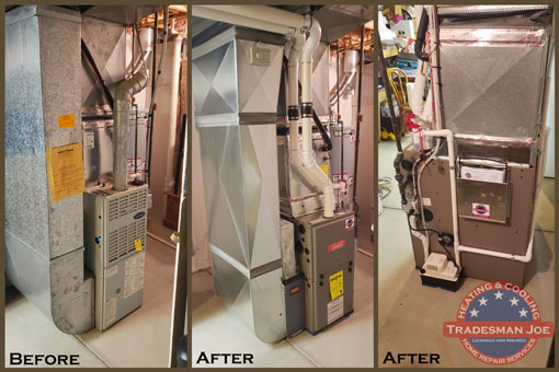 Furnace installation before and after